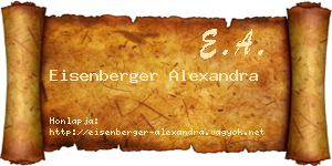 Eisenberger Alexandra névjegykártya